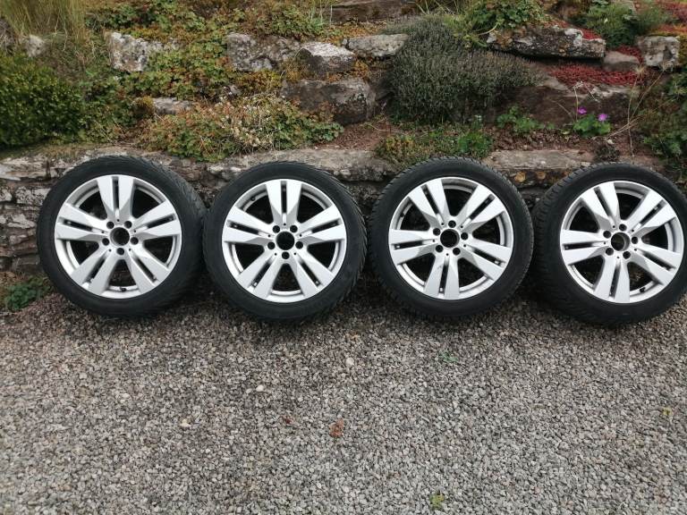 Mercedes alloys  E350 (A207)17inch. 5 stud  7.5 ET45 and 8.5ET49 with winter tyres 