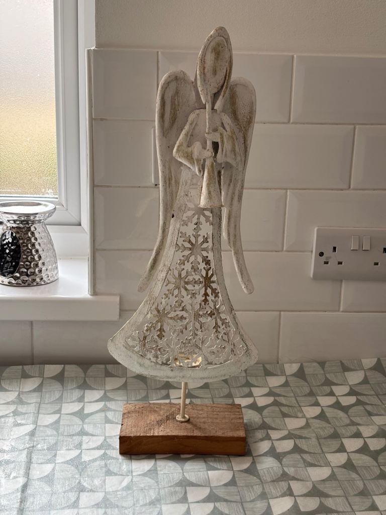 Angel tall ornament stand tea light burner