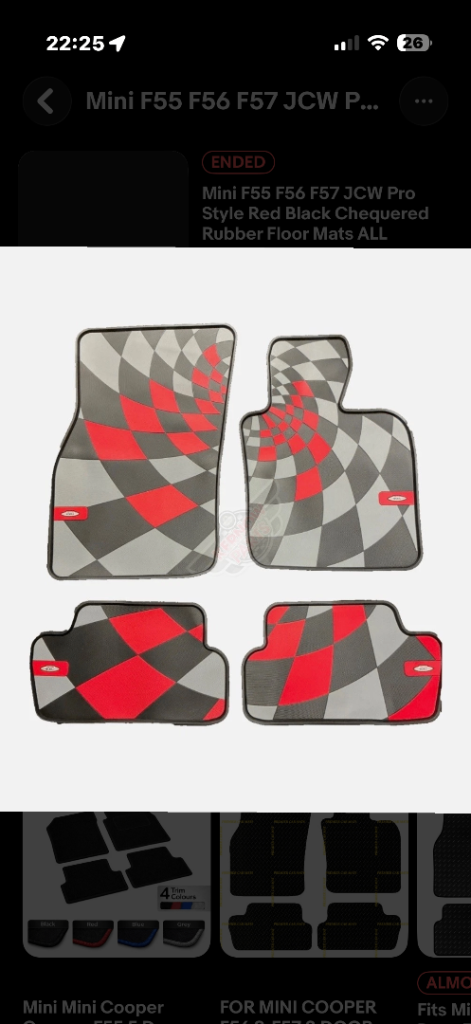 Mini JCW full set mats  f65 f66 f67 u25