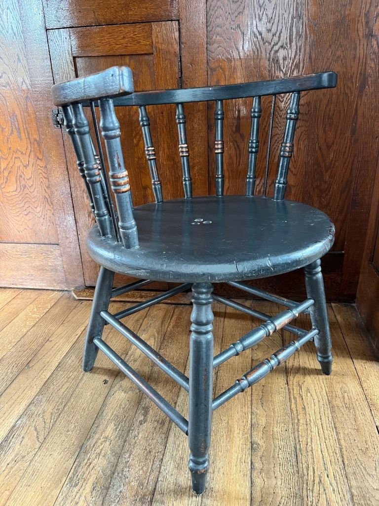 Mid century, antique, old captains chair.  