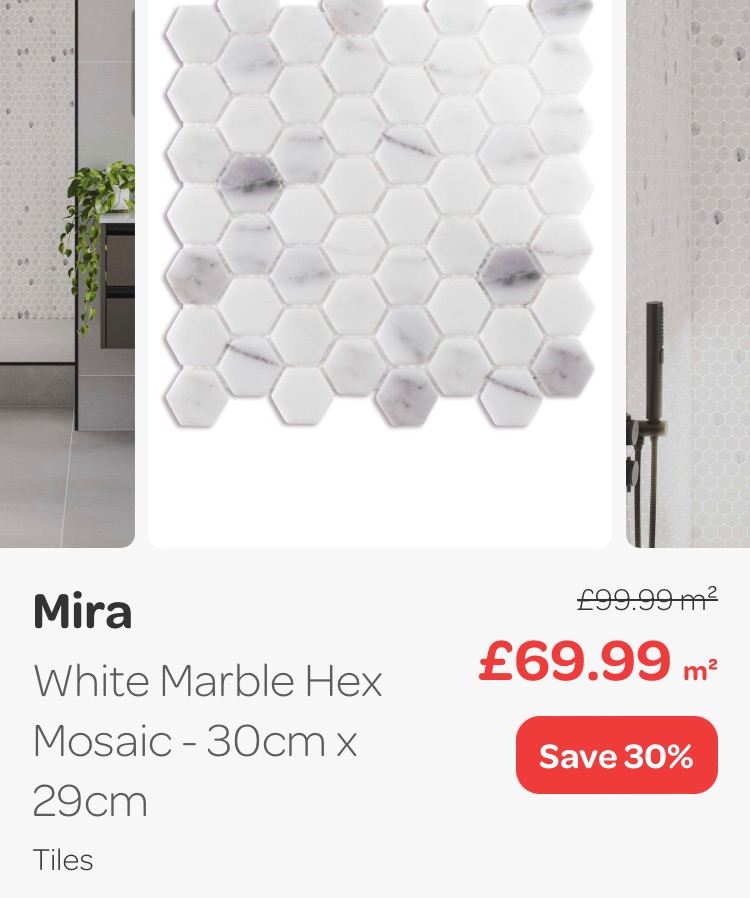 Free to collector Grey Hexagon Mosaic Tiles 