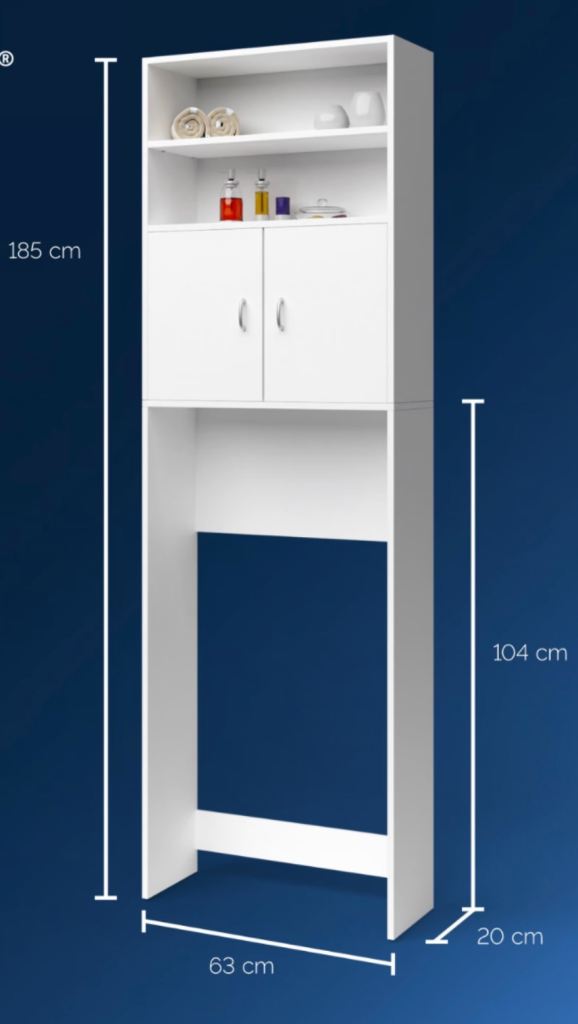 BRAND NEW Washing Machine Cabinet – White (185x63x20cm) – STILL SEALED IN BOX