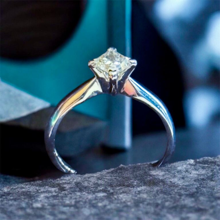 Stunning Platinum Princess Cut Diamond Engagement Ring by Samara James