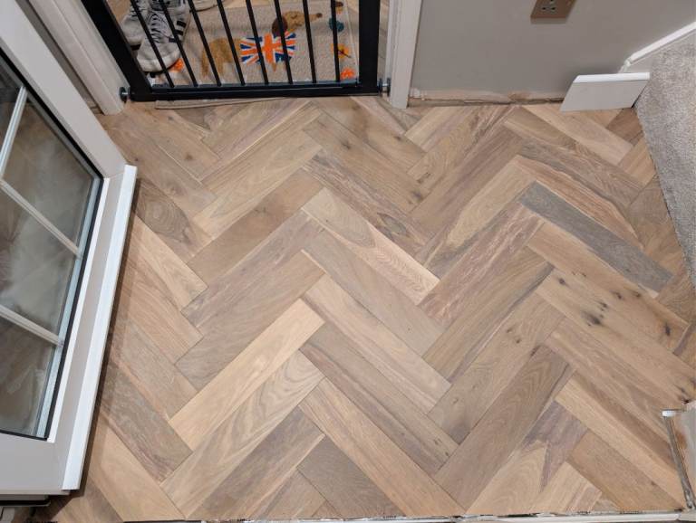 Left over herringbone flooring oak