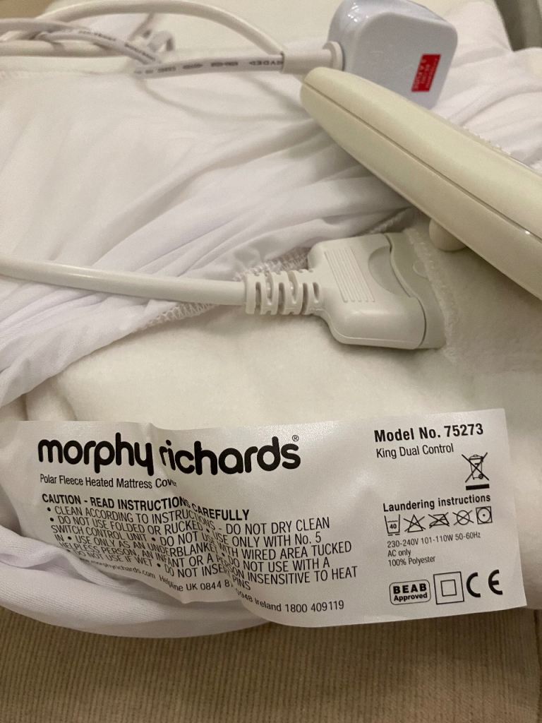 Morphy Richard’s King Size dual control electric blanket 