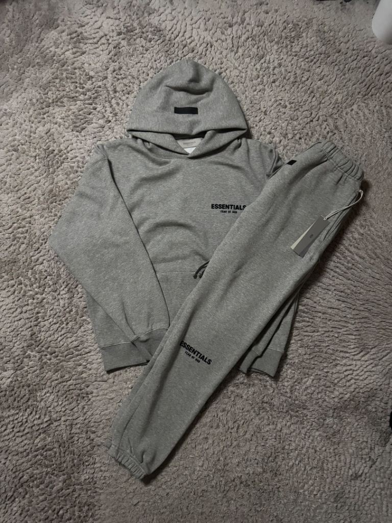 Dark Oatmeal Essentials Fear Of God Full Tracksuit | Size S