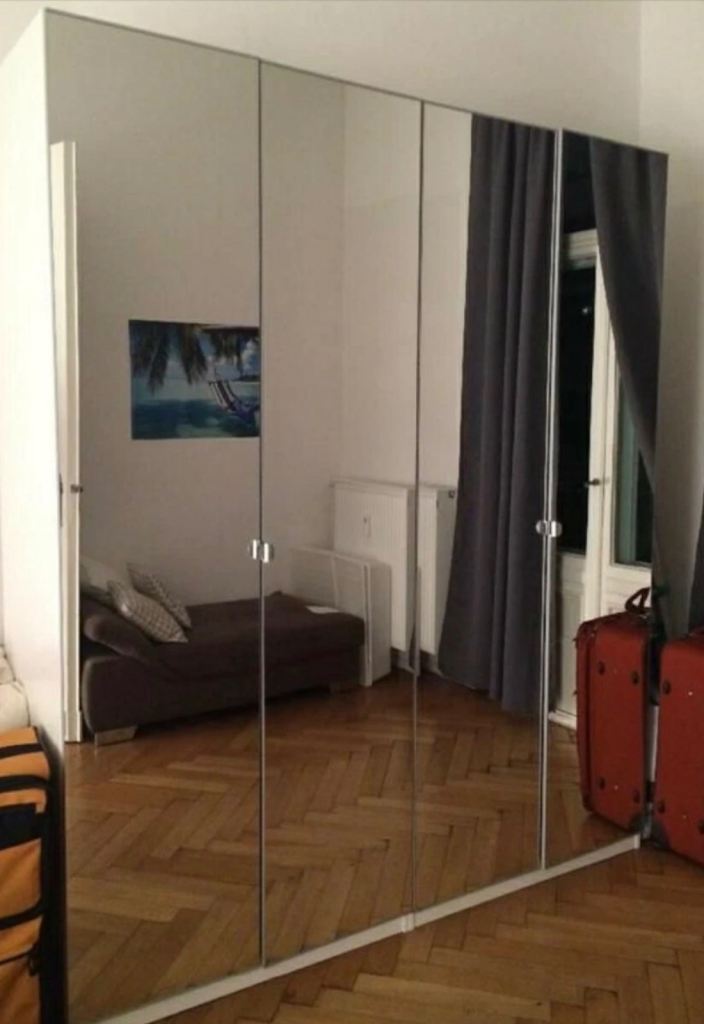 Ikea pax wardrobes  white with 4 Vikedal mirror doors