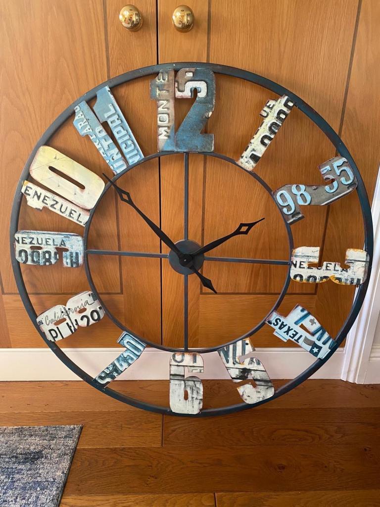 image for Large Decorative Metal Wall Clock