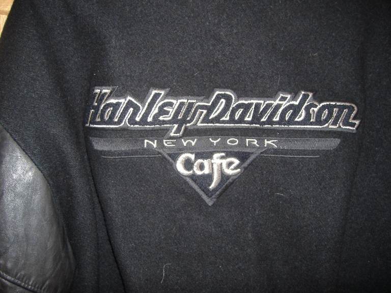 GEN VERY COLLECTABLE HARLEY NEW YORKCAFE BASEBALL STYLE JACKET LARGE