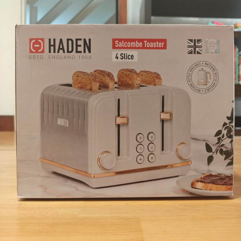 Haden Salcombe 4 Slice Toaster – White, Brand New in Box