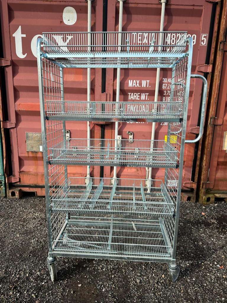 Picking Trolly Storage with wheels - Shelves and dividers 165cm H x 100cm W x 45cm D