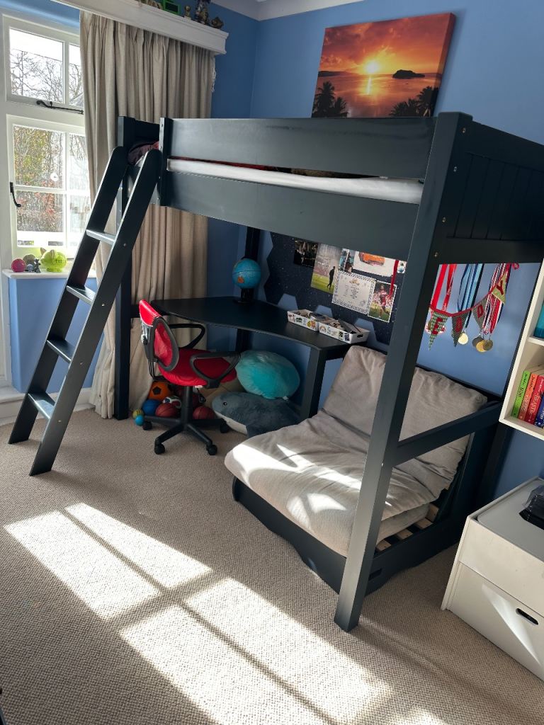 Aspace kids bunk with desk & futon