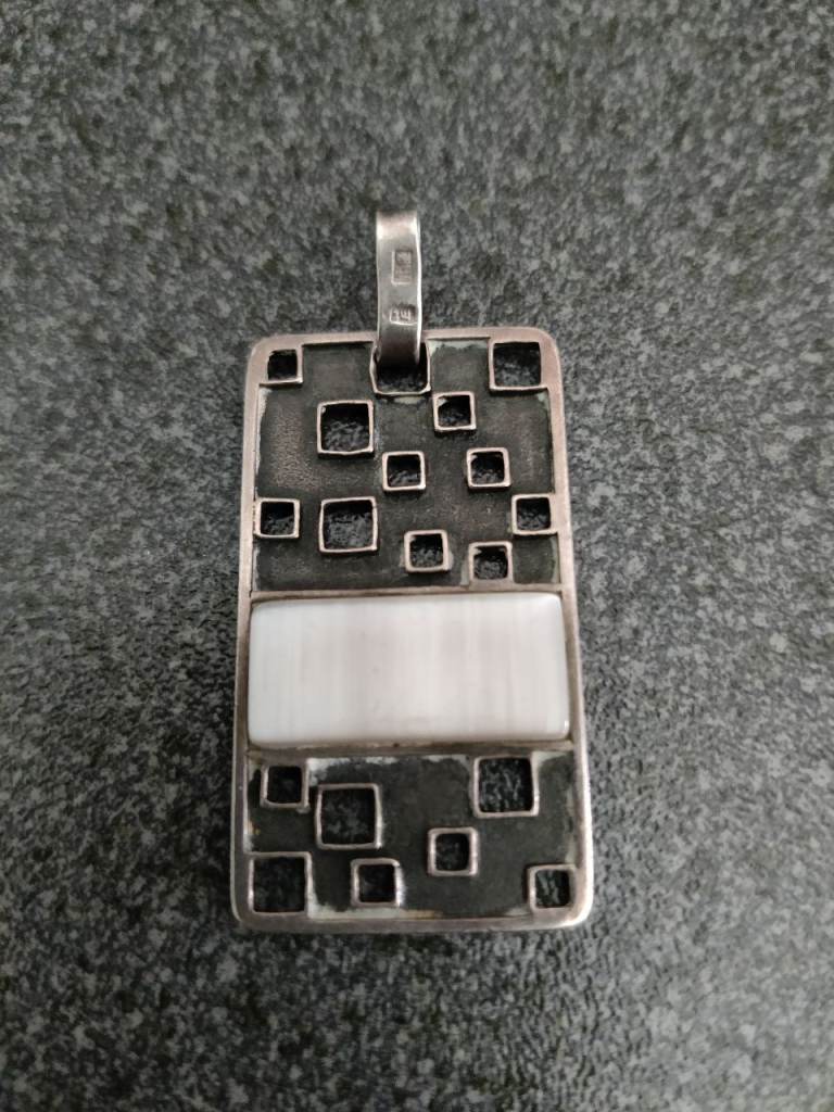 Old large 925 sterling silver polish pendant.