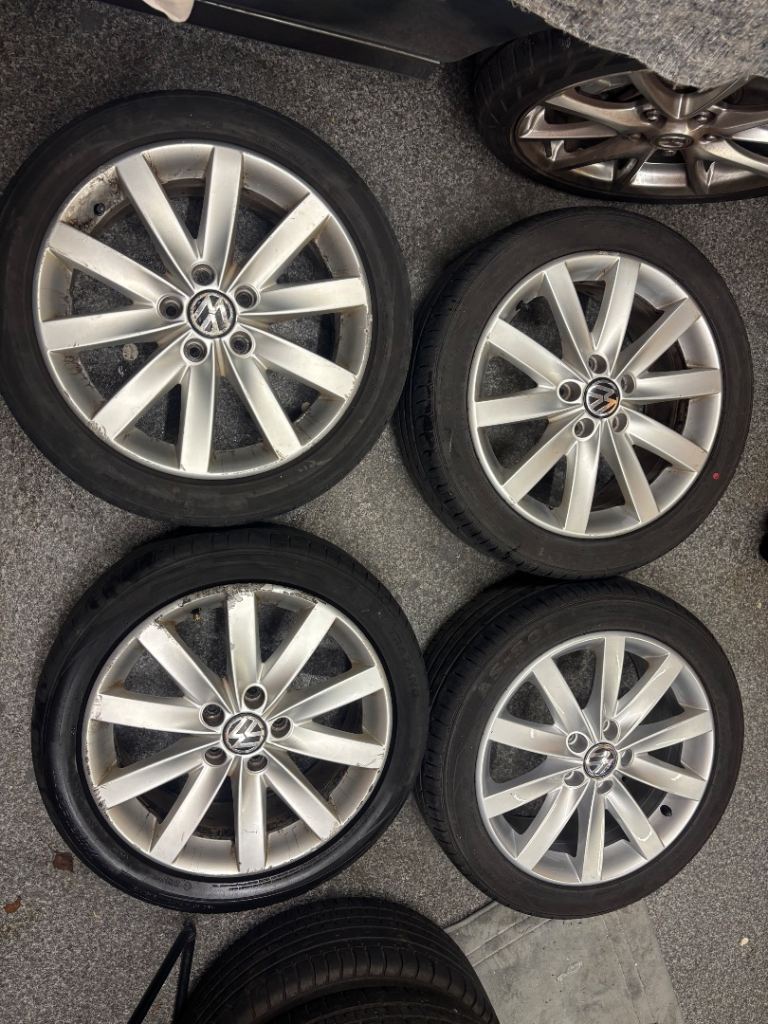 Volkswagen Golf Gt Mk6 17" 2008-2013 ALLOY WHEELS + TYRES 225 45 17 PORTO 5K0601025F VW