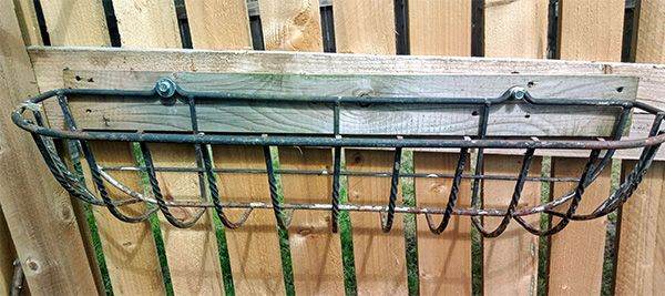 2 x Wrought Iron Wall Trough Planters