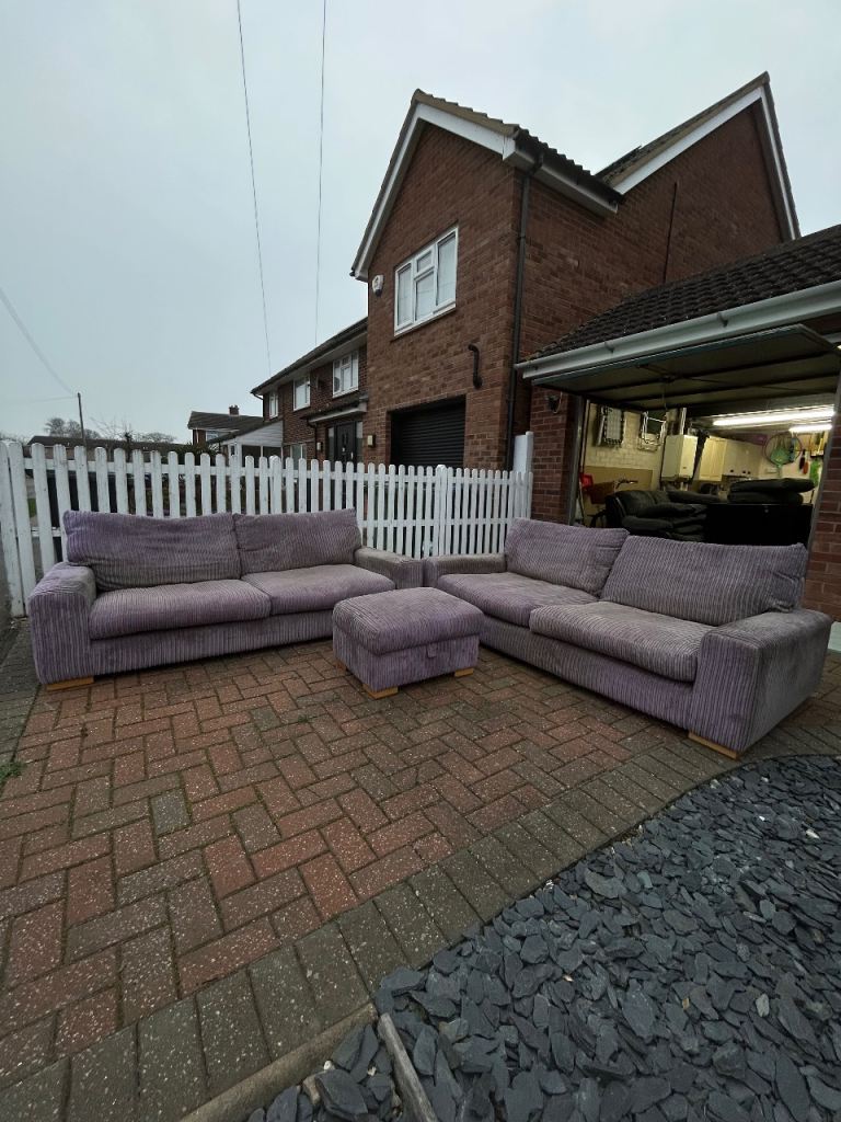 2 Large 2-3 Seater Sofas + Footstool. Delivery Available. Read Description 