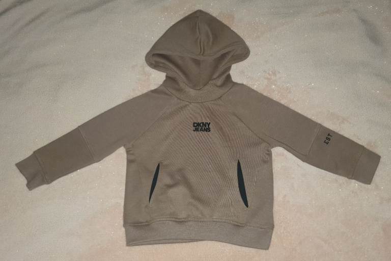 DKNY JEANS Boys Loungewear Brown Hoody Hoodie Jumper 24 months