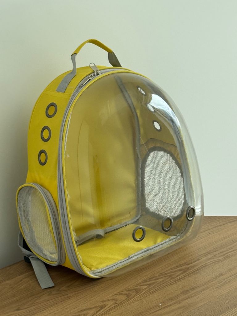 Yellow Pet Carrier Backpack with Clear Bubble Window