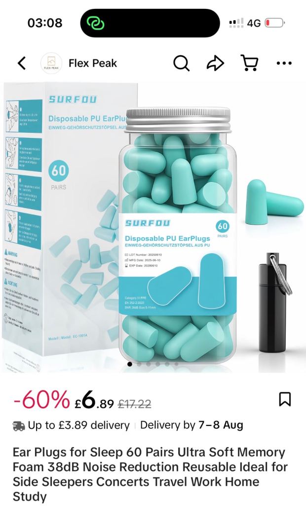 60 pairs of ear plugs 