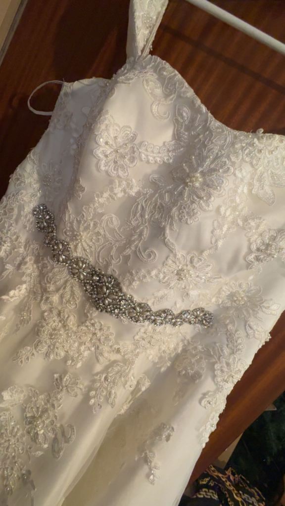 Beautiful White Wedding Dress with Beaded Detail