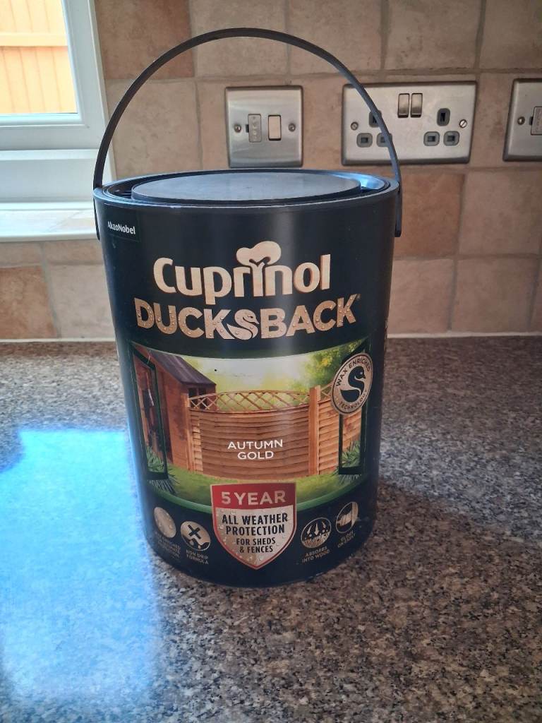 Cuprinol Ducksback Autumn Gold Fence Paint 5L - New, Unopened