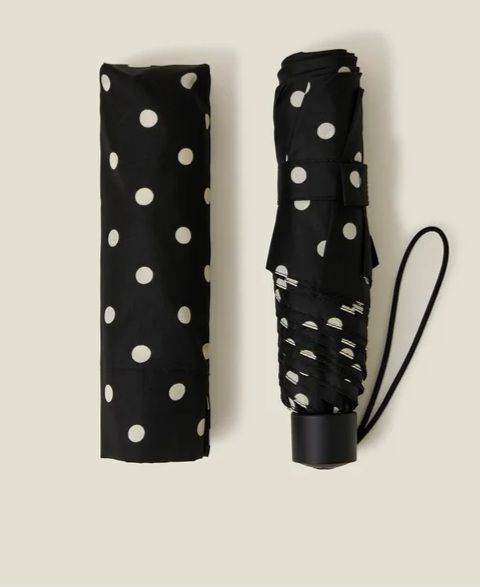 New Black Polka Dot Compact Umbrella