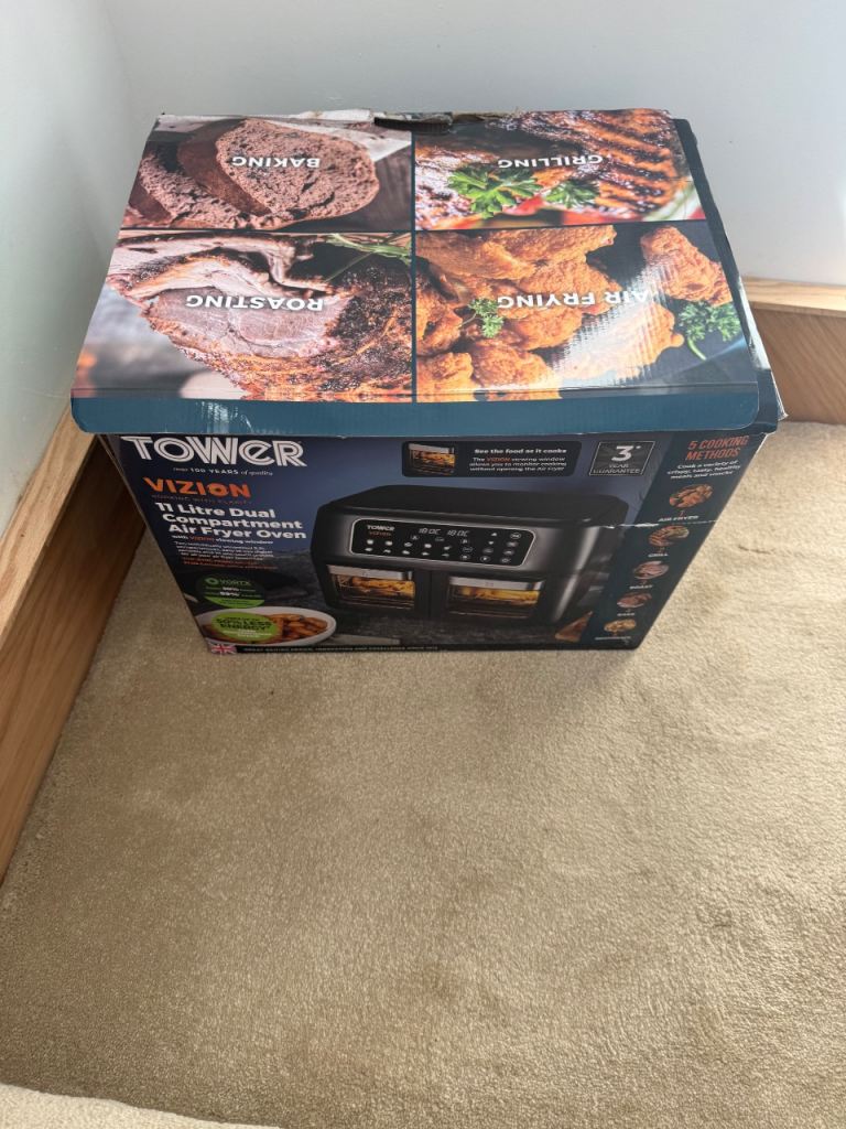 Tower Vizion 11 Litre Dual Compartment Air Fryer Oven - Brand New