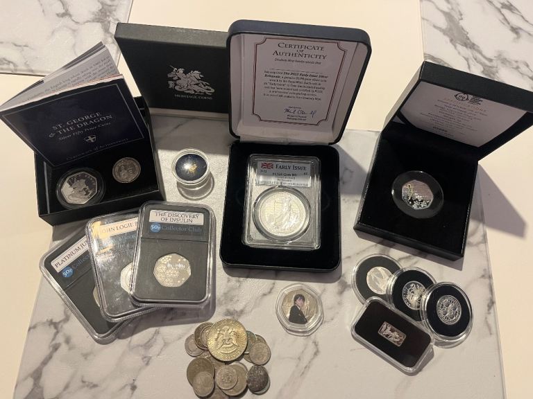 Silver coins and bullion 