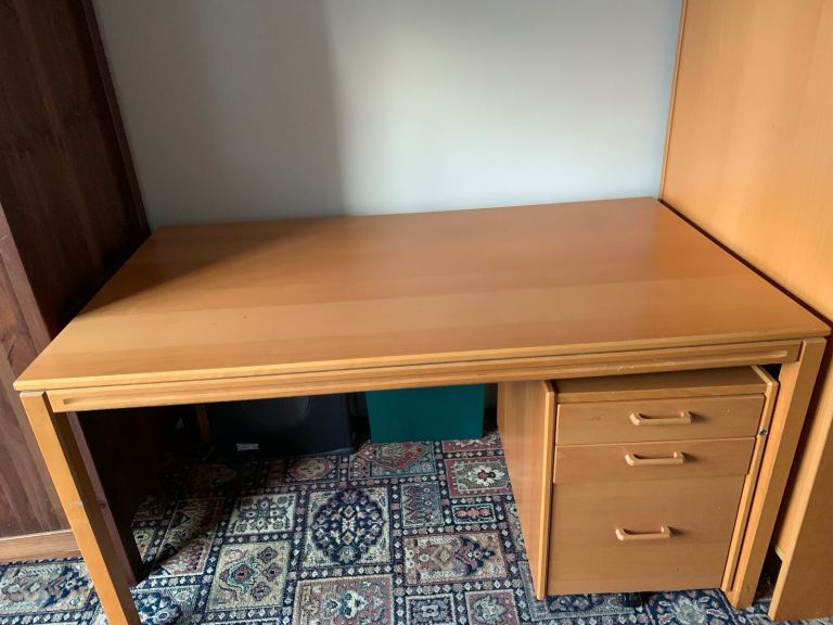 IKEA office desk and 3 drawer pedestal