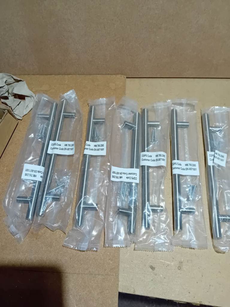 7 cupboard handles job lot new satin chrome 22cm 