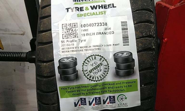 205/55/R19 97v Michelin Primacy 3 5mm Part Worn Pressure Tested Tyre