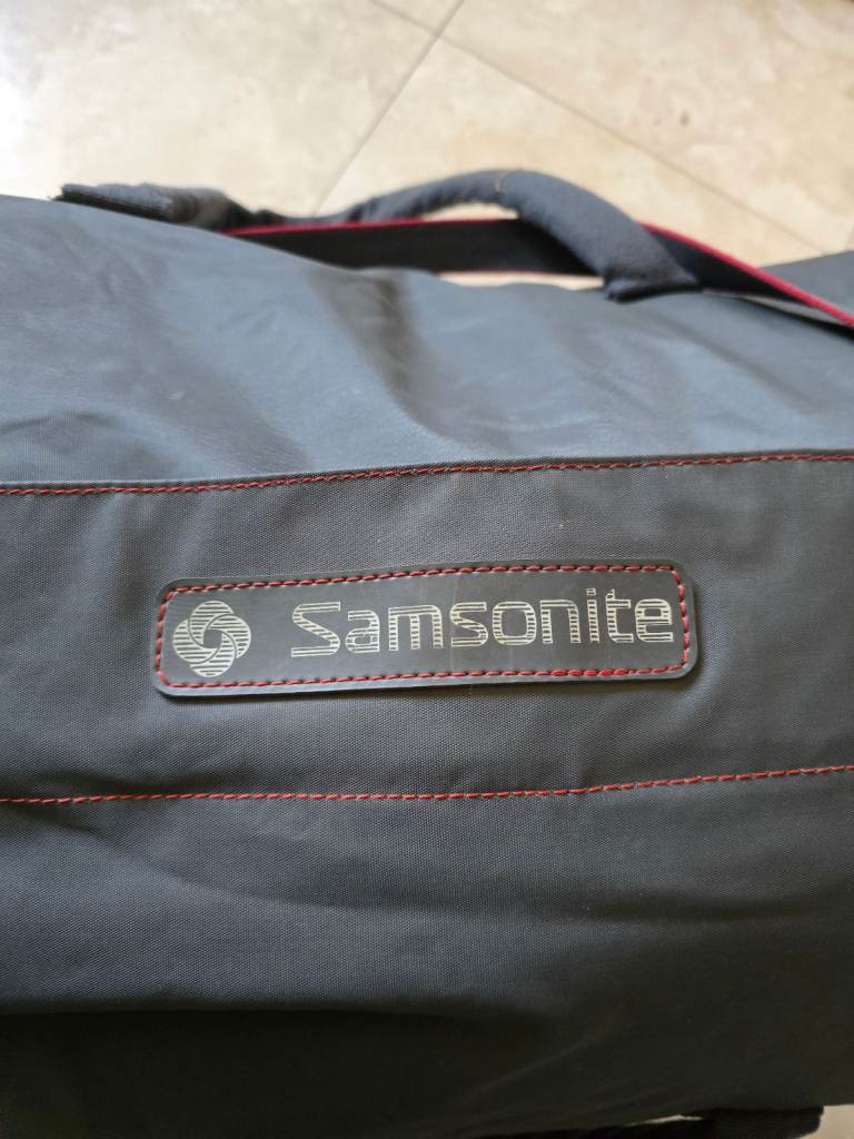 Vintage Samsonite Roll Top Duffle Bag Overnight Weekend Red/grey