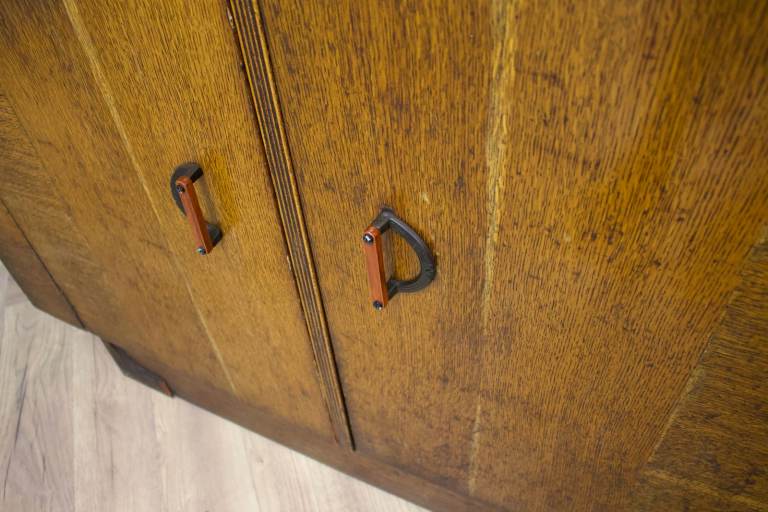 vintage art deco 1940s oak sideboard