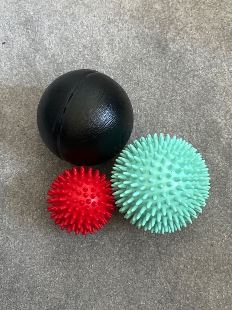 Massage Balls Set - Black, Red, and Green