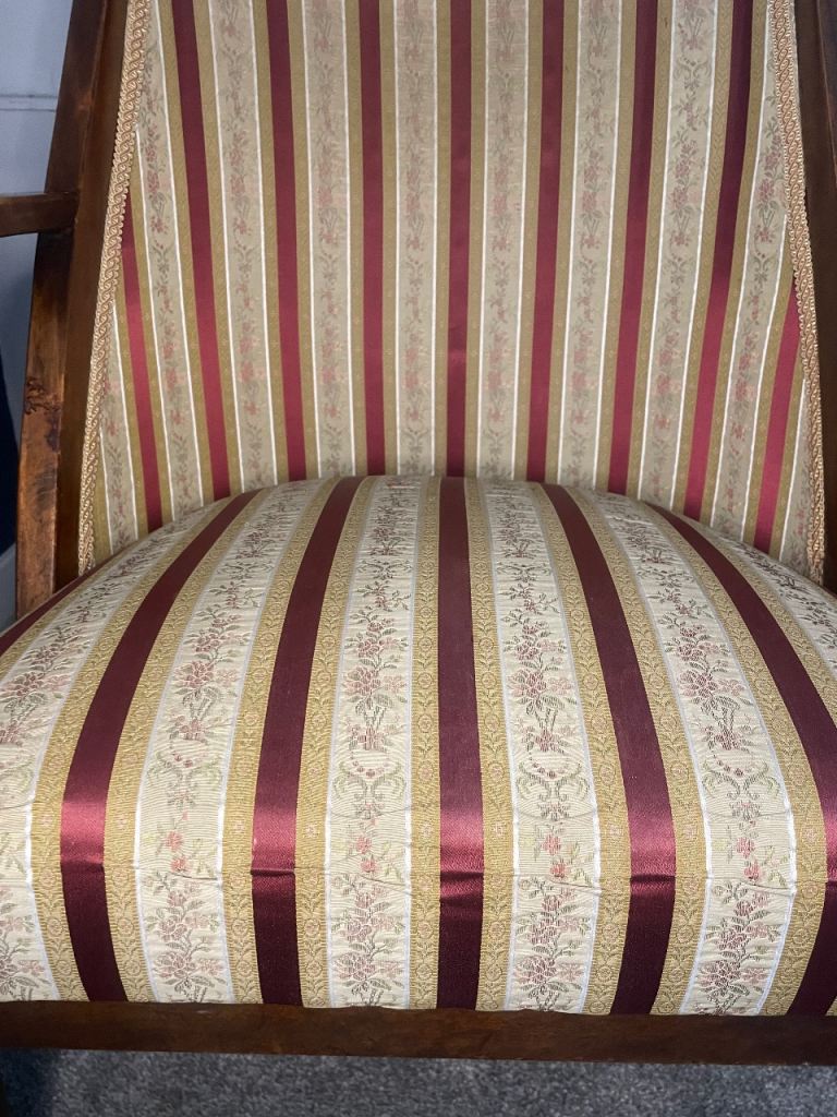 Antique Highback armchair - Recently Re-upholstered 
