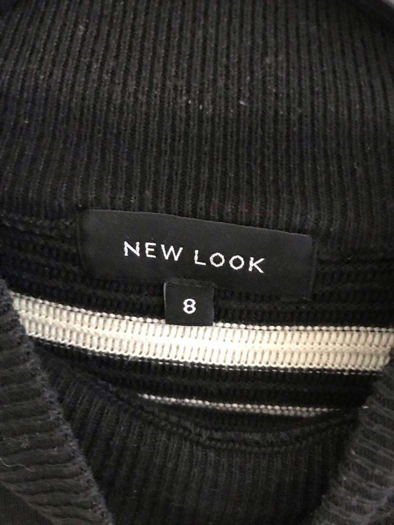 Thick chunky NEW LOOK warm stripe monochrome high neck jumper 