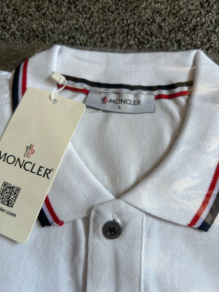 Moncler White Polo Shirt - Size xLarge, Brand New with Tags