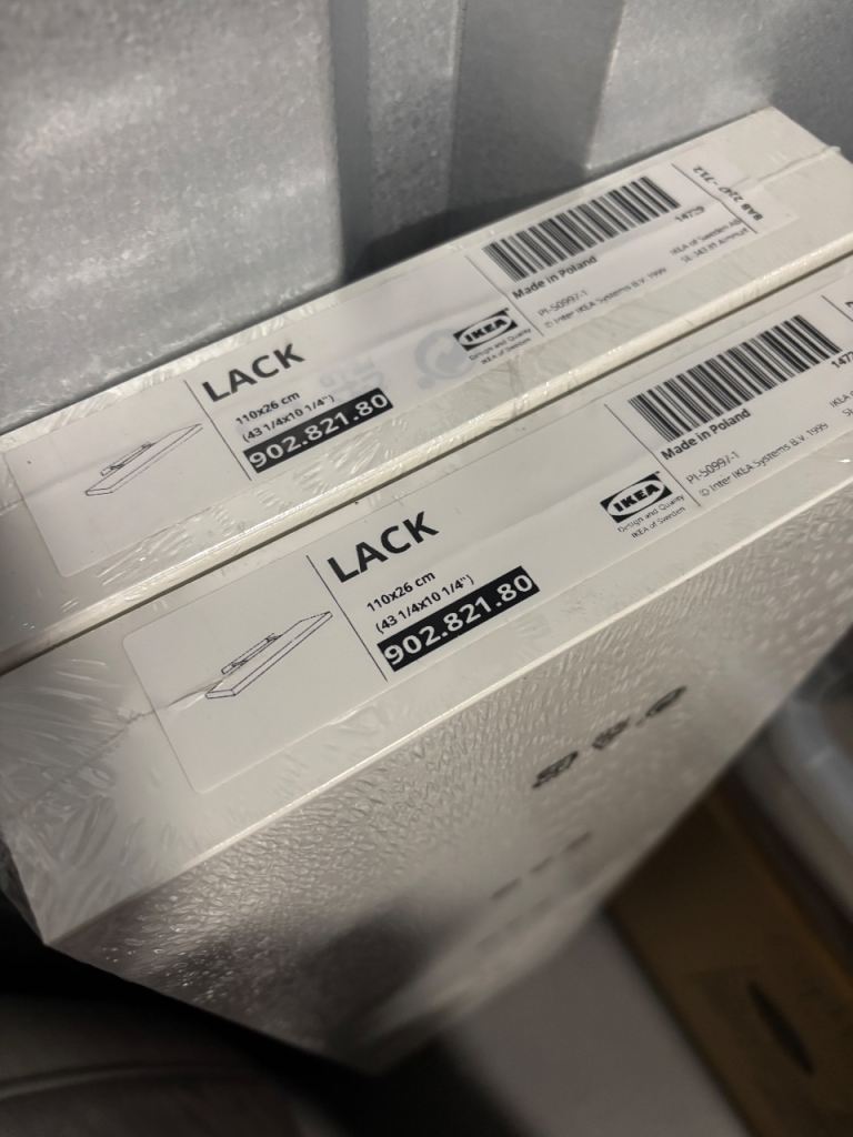 IKEA Lack shelves x2 - new and sealed