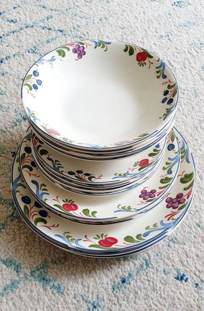 1990s Poole pottery Cranborne pattern crockery