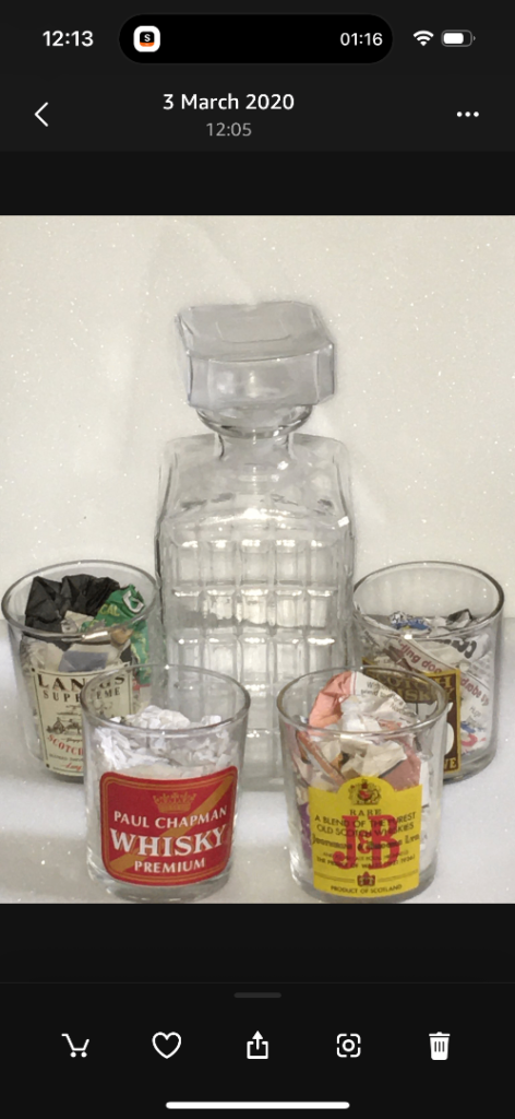 Whiskey glass bottle with  glasses 