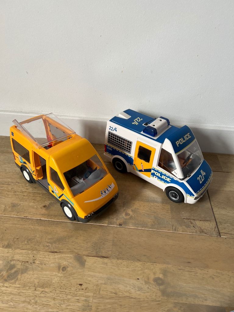 Playmobil Toy Vans - Police and Camper – Good Condition