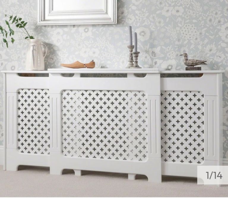 Edith Adjustable Radiator Cover – White (Brand New, Unopened)