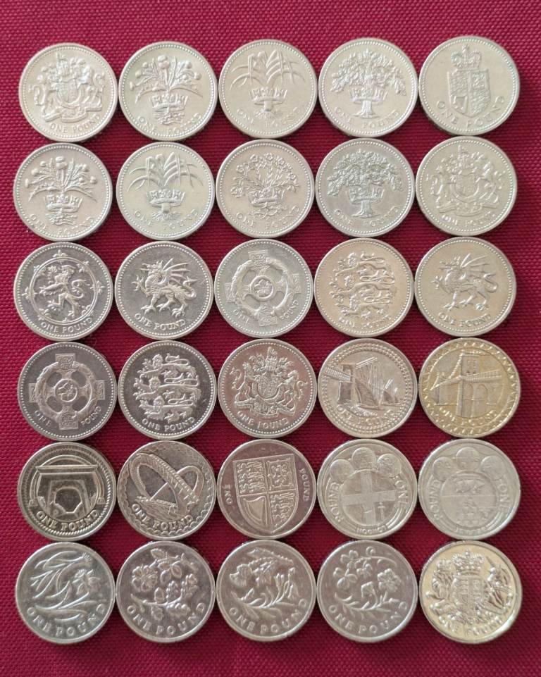 £1 ONE POUND - VGC All different dates OLD ROUND POUND coins