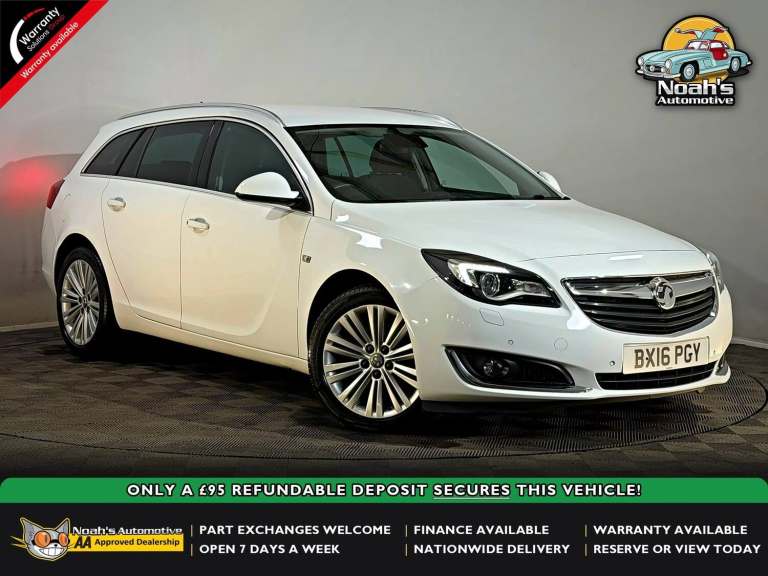 WHITE 2016 VAUXHALL INSIGNIA TECH LINE 2.0 CDTI 170 BHP DIESEL AUTOMATIC ESTATE