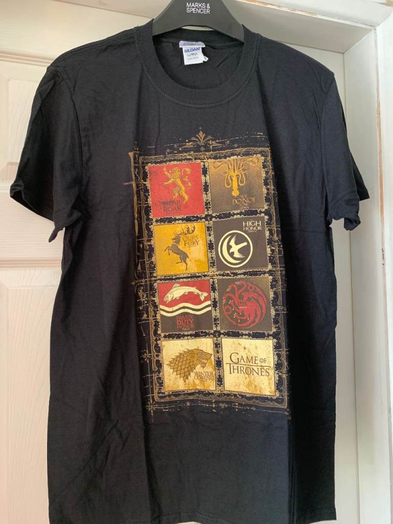 New Black Game of Thrones House Sigils T Shirt Size Medium IP1