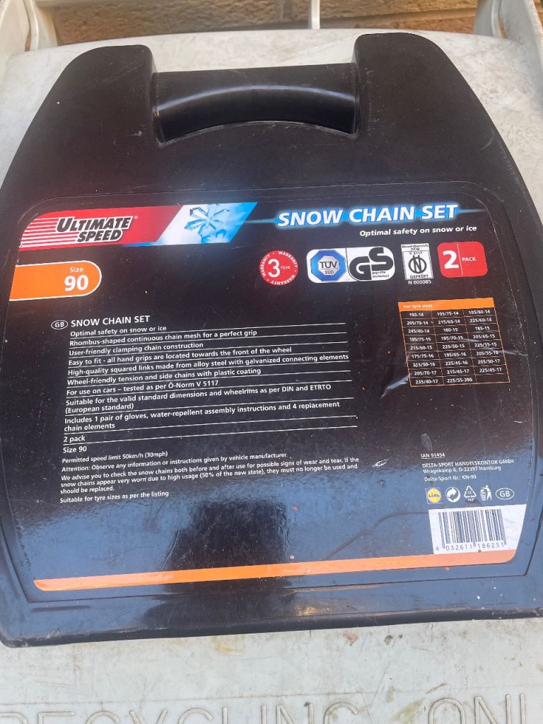 Unused car snow chains