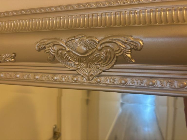 Large Silver Ornate Wall Mirror – Good Condition