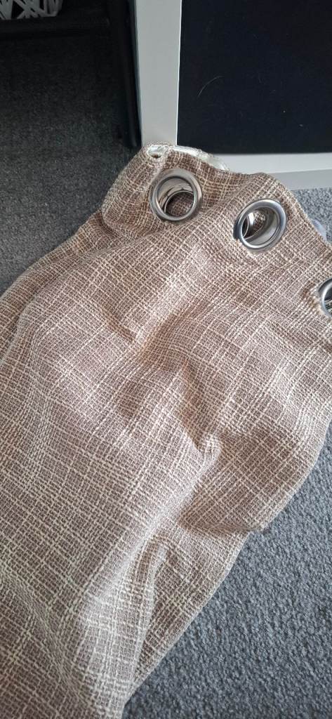 Beige woven curtains