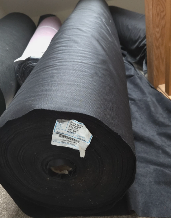 HUGE   100 Metre Roll by 190cm   Black Aloba Velvet Fabric