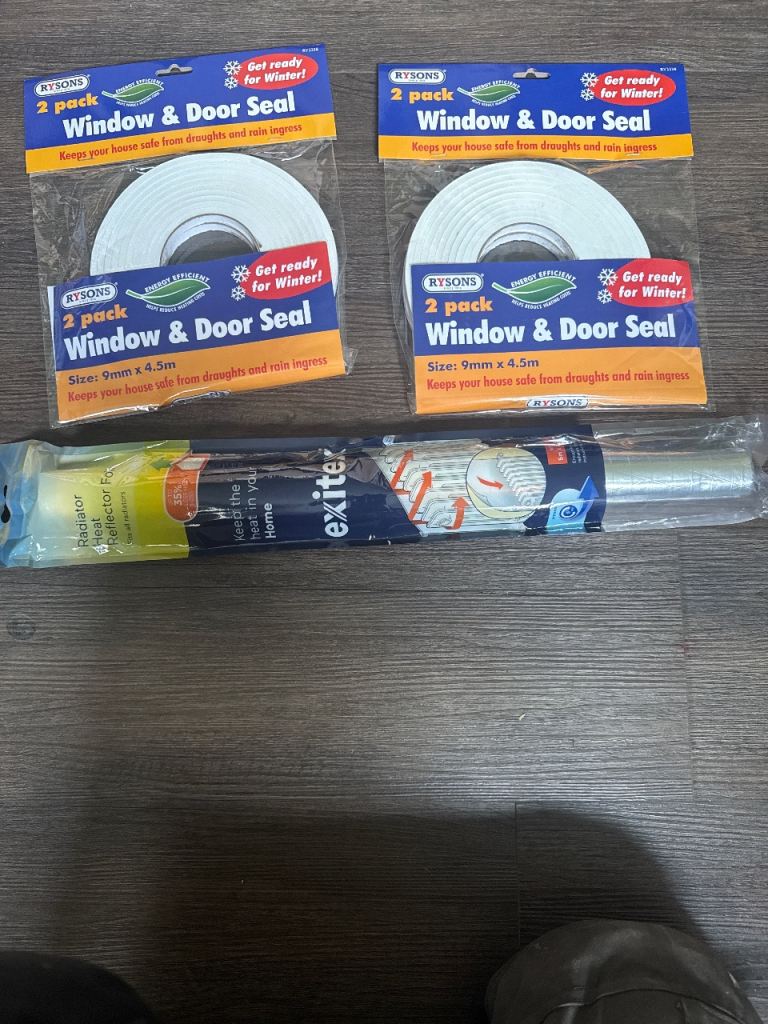 New RISONS Window & Door Seal 2-Pack and Exiter Radiator Reflector Foil